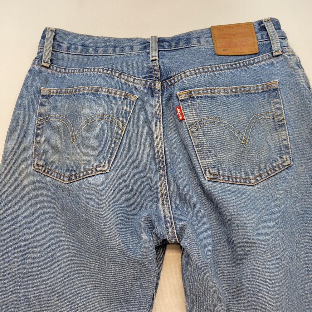 Levi's 501 Original Fit Jeans Womens 29x30 Blue Straight Leg Denim Button Fly - Picture 4 of 13